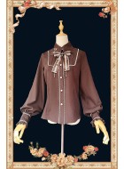 Infanta Chocolate Knife and Fork Embroidered Blouse(2 Colours)